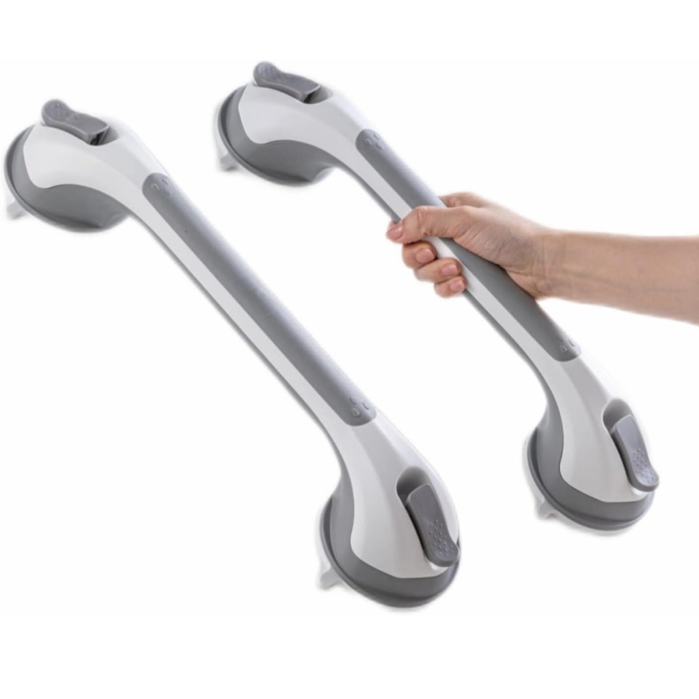 Pair of Suction Grab Bars for Bathroom – 17" Extra Long Anti-Slip Handles